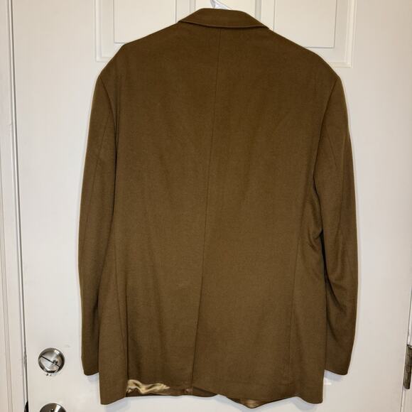 Sport Coat 100% Cashmere 44R Classic Haspel Brown Soft Two-Button Blazer Jacket - Picture 7 of 9